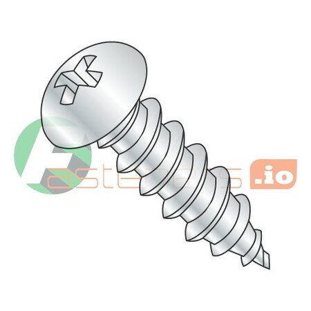 Sheet Metal Screw, #6 x 1 in, Zinc Plated Steel Round Head Phillips Drive, 9000 PK